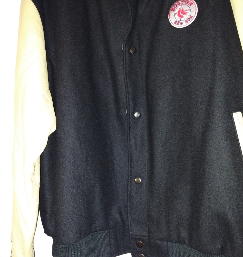 Boston Red Sox Black and Cream Varsity Jacket